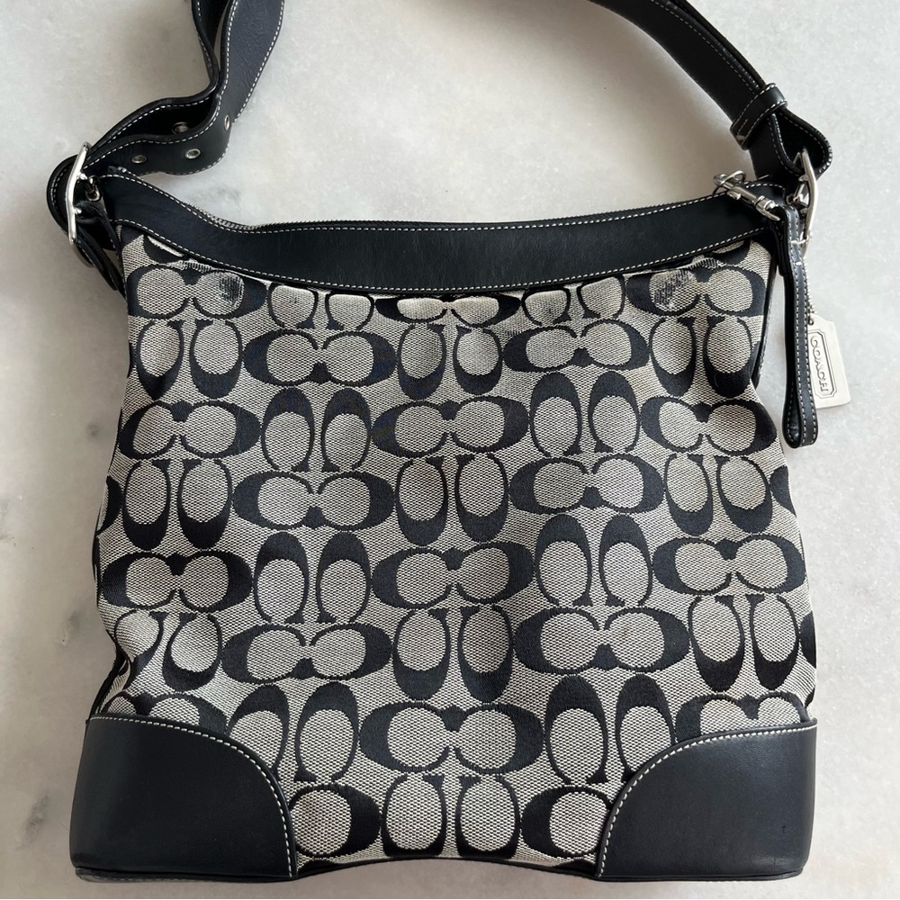 Coach Signature Slim Duffle Large 6346 Black Grey Y2K - Picture 2 of 13